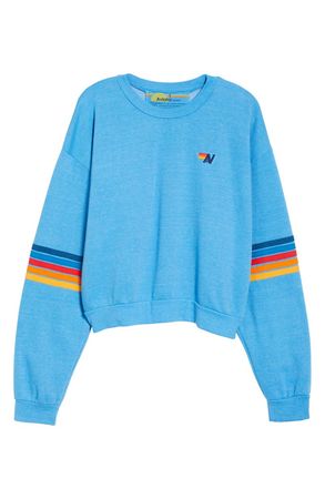 Aviator Nation Rainbow Stitch Crewneck Sweatshirt | Nordstrom
