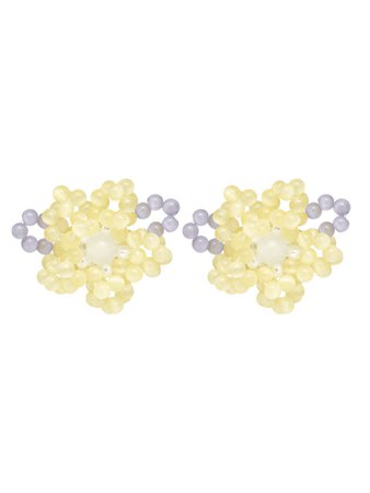 [Swingset스윙셋]Lotus Beads Earrings (Yellow)
