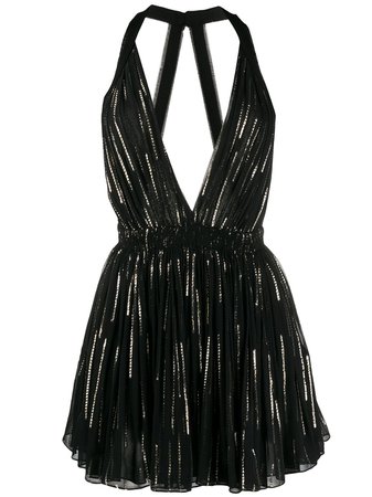 Saint Laurent Metallic Threading Mini Dress Ss20