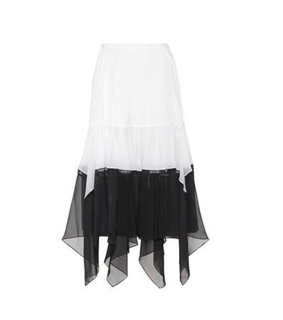 Asymmetric midi skirt