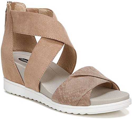 Amazon.com | Dr. Scholl's Shoes Women's Golden Hour Sandal, Tawny Brich Microfiber, 7.5 | Platforms & Wedges