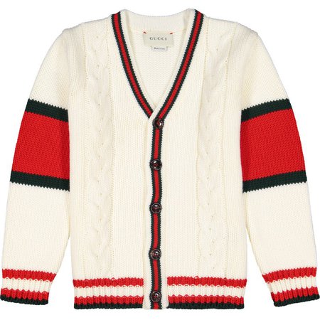 Gucci Boys Cardigan with Green & Red Knit