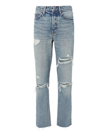 Karolina Slashed High-Rise Jeans
