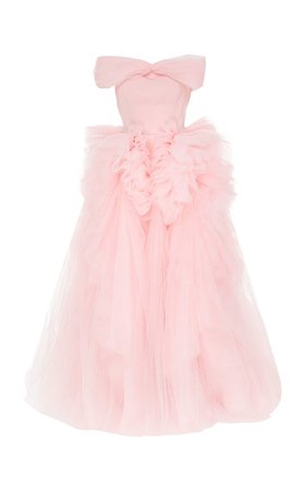 Christian Siriano Off The Shoulder Tulle Gown