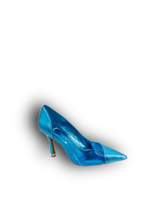 blue Rosa Clear Side Stiletto Pumps heels