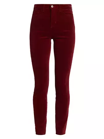 Shop L'AGENCE Monique Velvet Skinny Jeans | Saks Fifth Avenue