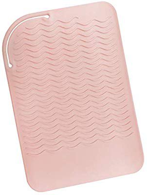 Rinbers Silicone Heat Resistant Travel Mat, 11" x 7.5" Anti-heat Pad for Hair Straighteners, Curling Irons, Flat Irons and Other Hot Styling Tools - Blush Pink: Amazon.ca: Beauty