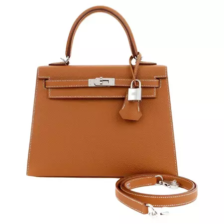 Hermès 25 cm Gold Epsom Kelly Sellier with Palladium 2022 For Sale at 1stDibs