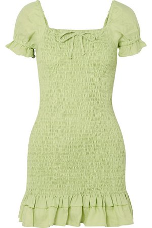 Faithfull The Brand | Cette shirred linen mini dress | NET-A-PORTER.COM