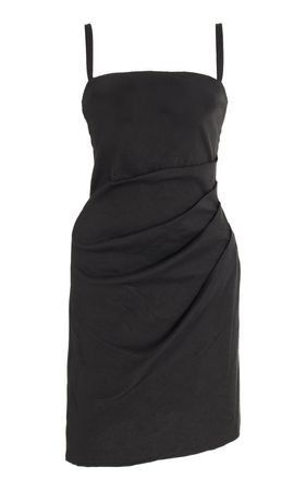 The Nadege Draped Linen Mini Dress By Anemos | Moda Operandi