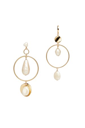Gold Pearl Asymmetrical Earrings by kate spade new york accessories for $12 | Rent the Runway