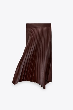FAUX LEATHER PLEATED SKIRT | ZARA United States