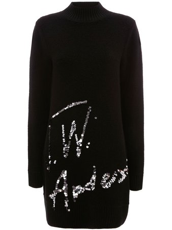 JW Anderson sequins-logo Knitted Minidress - Farfetch