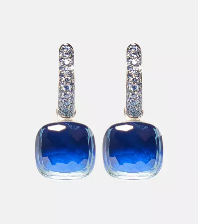 Nudo Classic 18 Kt Rose And White Gold Earrings With Topaz And Sapphires in Blue - Pomellato | Mytheresa