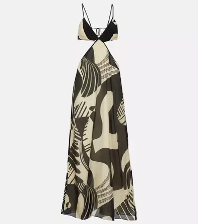 Realisme Cutout Printed Silk Maxi Dress in Multicoloured - SIR | Mytheresa