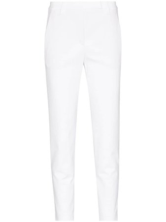 Shop white Brunello Cucinelli concealed fastening cropped trousers with Express Delivery - Farfetch