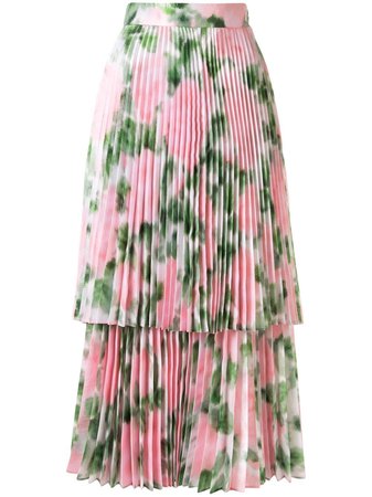Richard Quinn Floral Print Pleated Skirt | Farfetch.com