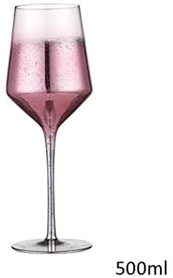 Amazon.com | MFSRW Wine Glass Starry Sky Goblet Lead-free Crystal Champagne Wine Glass Household Glass (Color : Pink, Size : 500ml): Wine Glasses