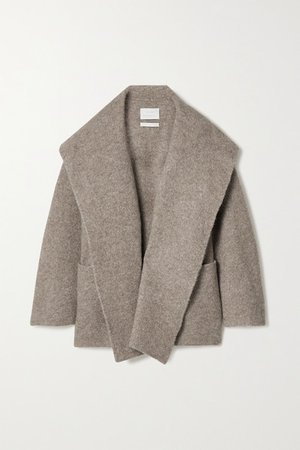 Oversized Knitted Coat - Taupe