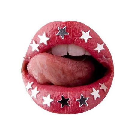 lips with stars sickers aesthetic mouth