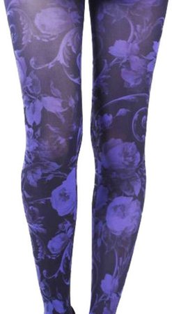 Purple Floral Tights