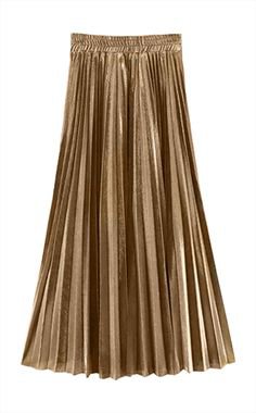 High Waist Pleated Women's Metallic Skirt : Tidebuy.com