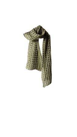 green crochet scarf