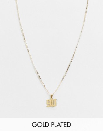 Image Gang necklace in gold filled with year 90 pendant | ASOS