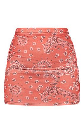 Petite Red Bandanna Print Skirt | Petite | PrettyLittleThing