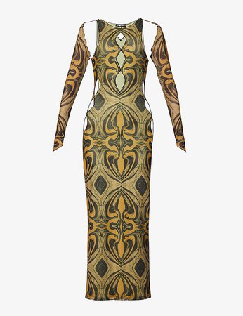 THE KRIPT - Petrel abstract-pattern woven maxi dress | Selfridges.com