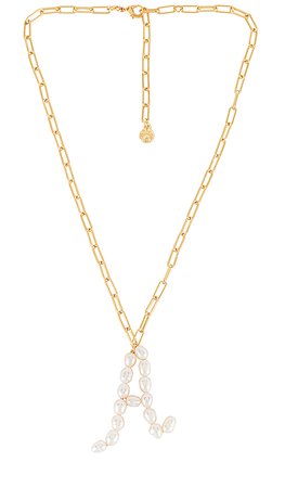 BaubleBar Blair Hera Pearl Initial Pendant Necklace in Pearl | REVOLVE