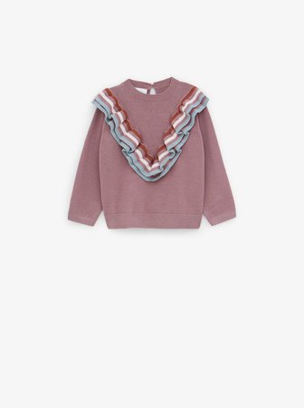 SWEATER WITH STRIPED RUFFLE-Sweaters-KNITWEAR-BABY GIRL | 3 months -5 years-KIDS | ZARA United States