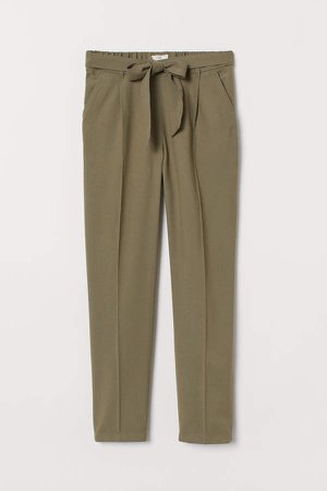 Pants with Tie Belt - Green