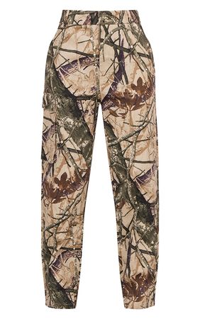 Khaki Abstract Camo Wide Leg Cargo Pants | PrettyLittleThing USA
