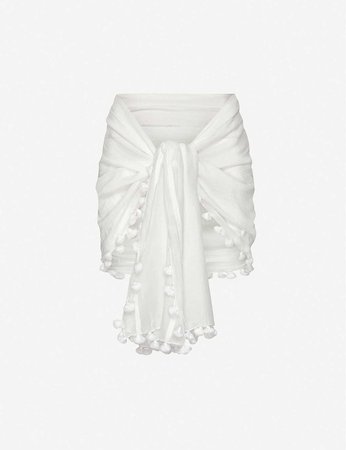 MELISSA ODABASH - Pareo tassel-trimmed cotton and silk-blend sarong | Selfridges.com