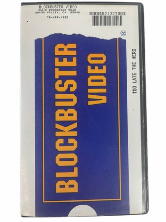 Blockbuster Video Official VHS Clamshell Case & VHS Tape Rental TOO LATE HERO | eBay