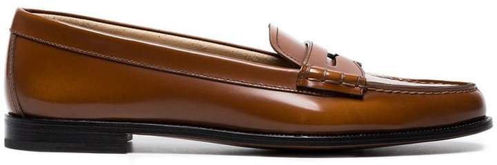 Brown Kara leather loafers