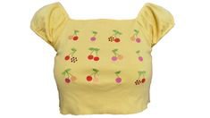 Yellow top with cherry pattern