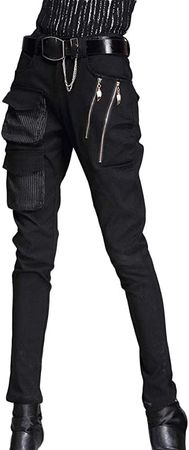 Minibee Pernalized Punk Street Style Harem Pants Patchwork Zipper Pockets