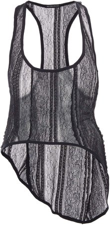 Ann Demeulemeester Lace-Paneled Sleeveless Top Size: 34