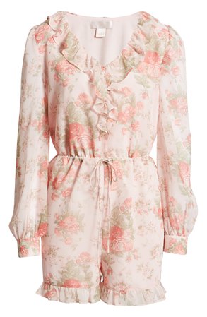 Rachel Parcell Pretty Floral Long Sleeve Romper (Nordstrom Exclusive) | Nordstrom