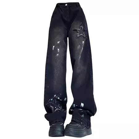 Downtown Girl Black Star Jeans | BOOGZEL CLOTHING – Boogzel Clothing