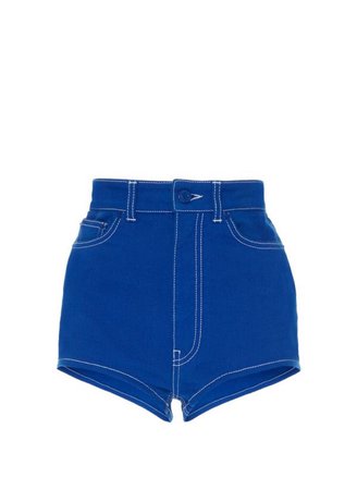 blue shorts high waisted
