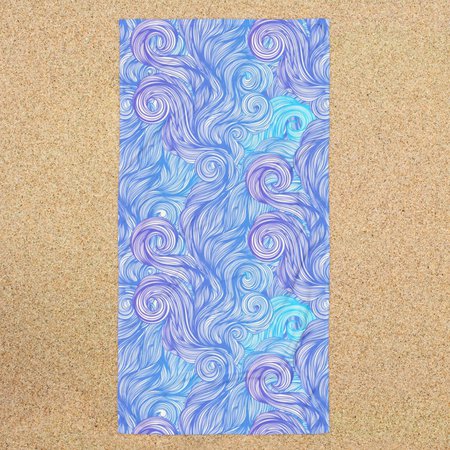 Abstract Waves Coordinating Beach Towel Made on Demand | Etsy