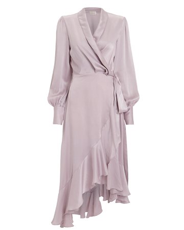 Lavender Silk Wrap Dress