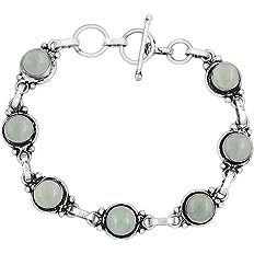 Amazon.com: 8.85 Cts Natural Aquamarine 925 Silver Plated Handmade Bracelet For Women, Green Stone March Birthstone Bracelet Handmade Jewelry Gifts For Her Wife Women Sister Girfriend: Clothing, Shoes & Jewelry