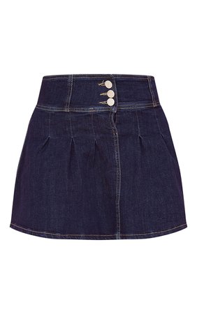 Dark Blue Wash Mini Denim Skater Skirt | PrettyLittleThing USA