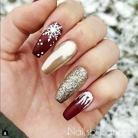 red wine christmas nails - Google Search