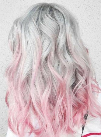white and pink hair