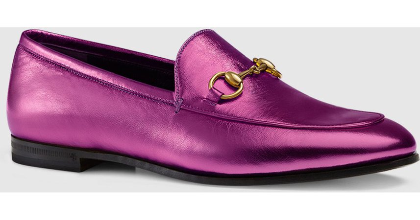 Metallic Pink Gucci loafers